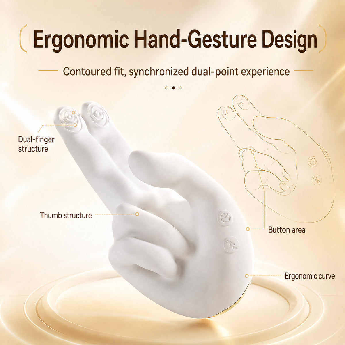 Golden Right Hand Heating Tapping Massager