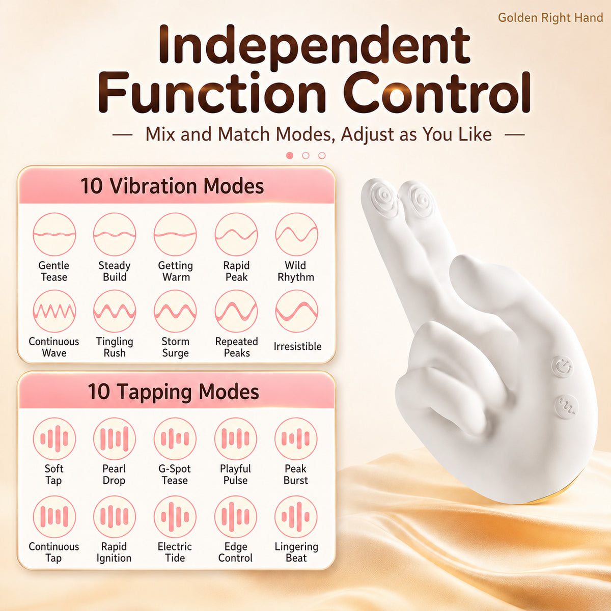 Golden Right Hand Heating Tapping Massager