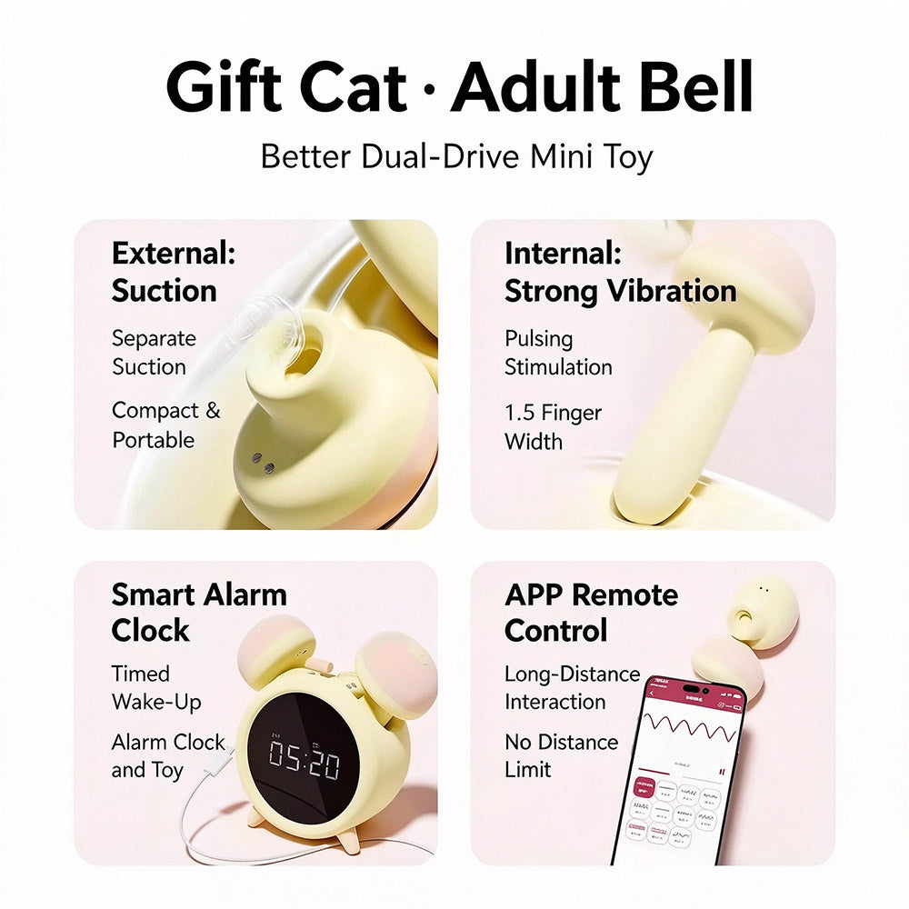 Gift Cat Adult Bell Alarm Clock Massager