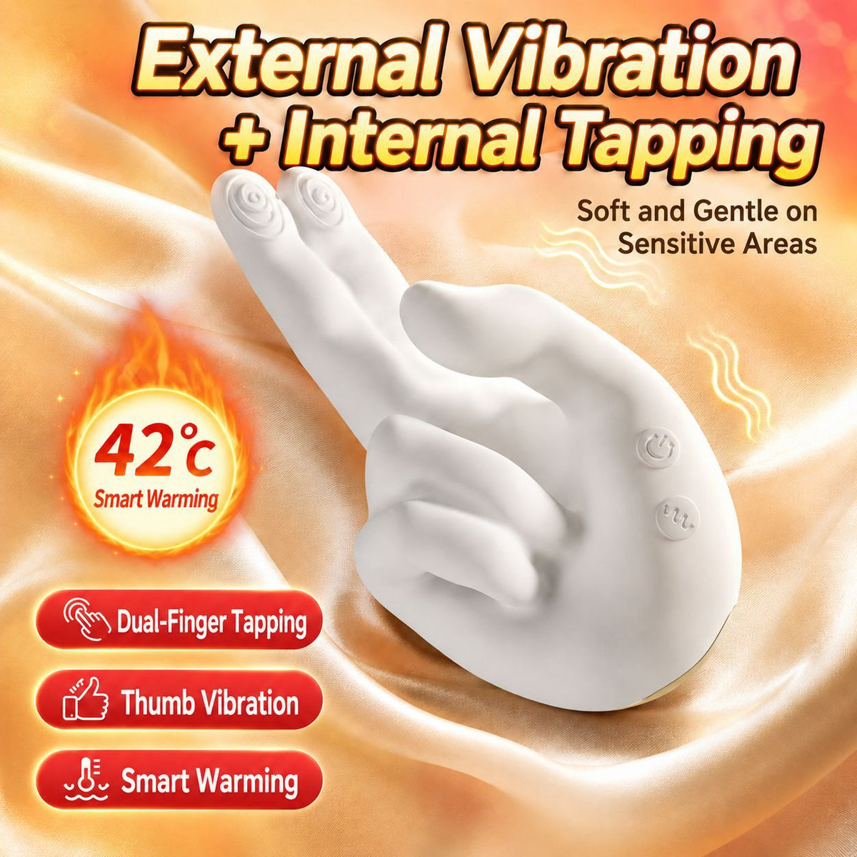 Golden Right Hand Heating Tapping Massager